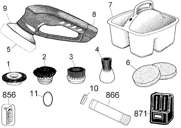Page A Diagram and Parts List for SB600 Type 1 Black and Decker Power Scrubber
